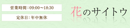 花のサイトウ 営業時間：09:00～18:30 定休日：年中無休
